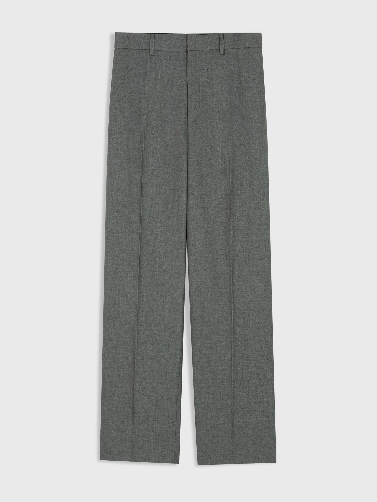  GREY REFINED WOOL VISCOSE TROUSERS 
