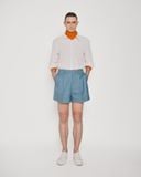  TEAL CLEAN-WAIST SHORTS 