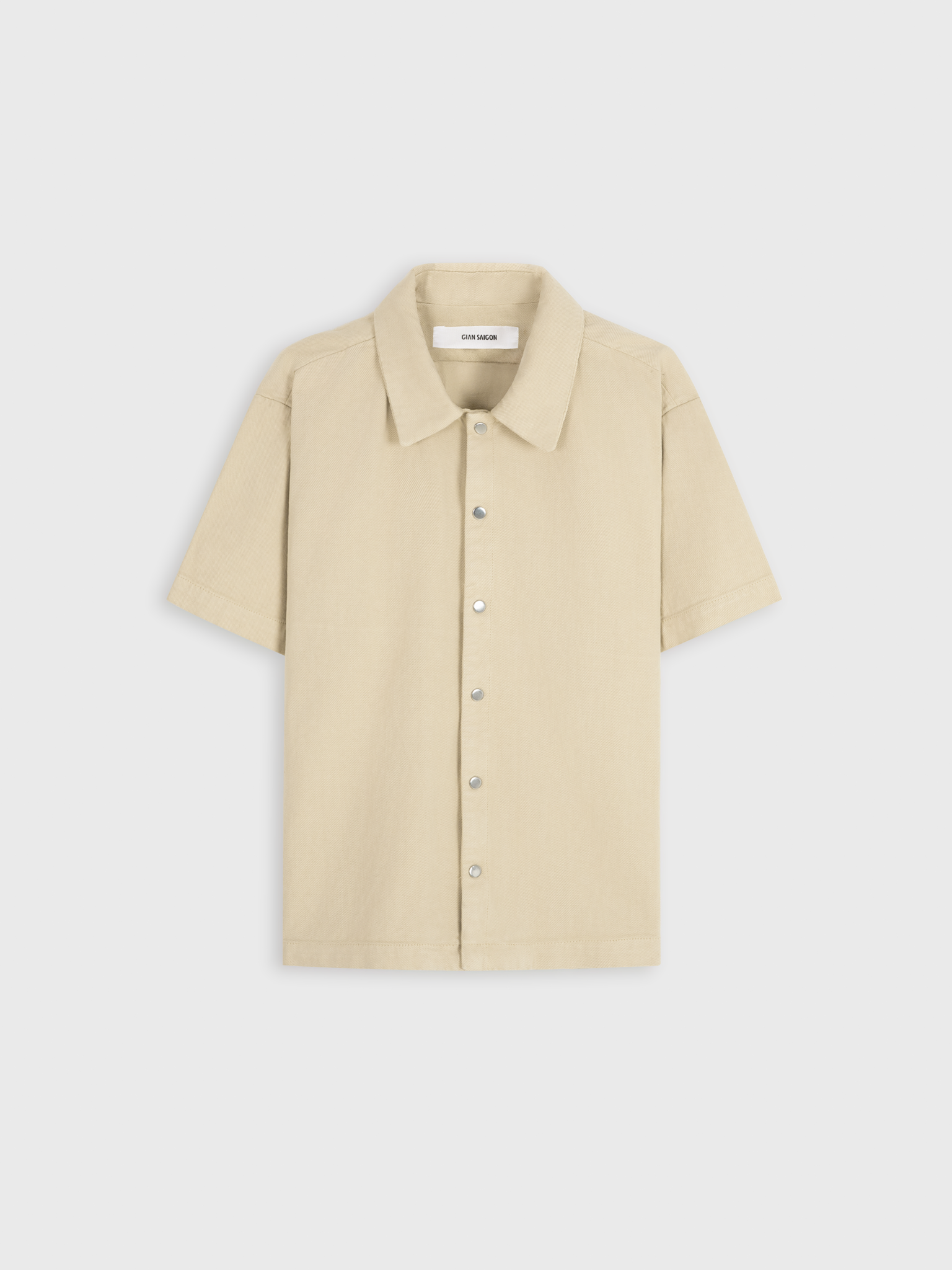  CREAM DENIM NECKLINE SHIRT 