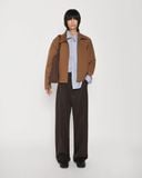  CACAO REFINED WOOL VISCOSE TROUSERS 