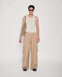  BEIGE WOOL BLEND CARGO PANTS 