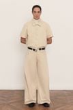  CREAM DENIM NECKLINE SHIRT 