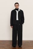  BLACK ZIP-UP VISCOSE WOOL JACKET 