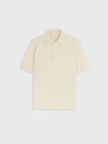  CREAM TEXTURED POLO SHIRT 