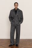  GREY REFINED WOOL VISCOSE TROUSERS 