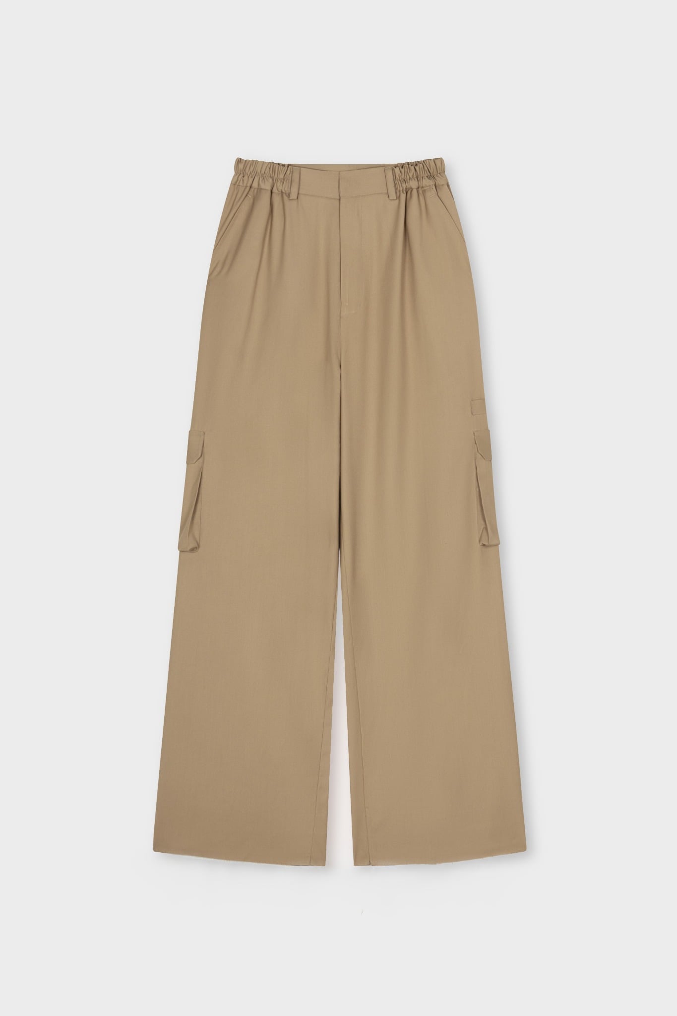  BEIGE WOOL BLEND CARGO PANTS 