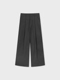  DARK GREY CLEAN-WAIST WIDE TROUSERS 