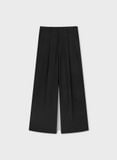  BLACK CLEAN-WAIST WIDE TROUSERS 