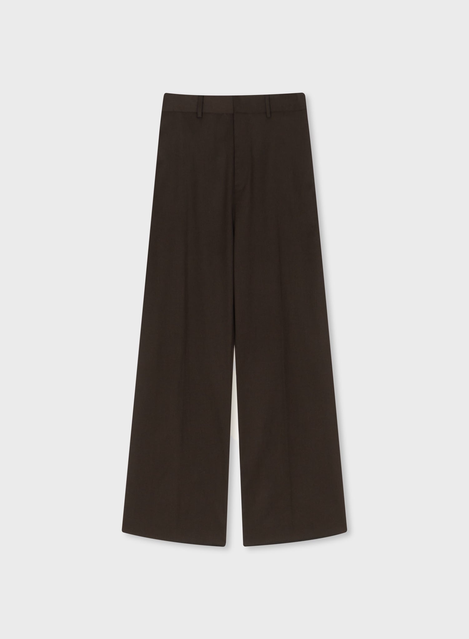  CACAO REFINED WOOL VISCOSE TROUSERS 