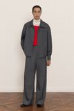  GREY ZIP-UP VISCOSE WOOL JACKET 