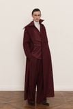  BURGUNDY PLEAT WOOL-VISCOSE TROUSERS 