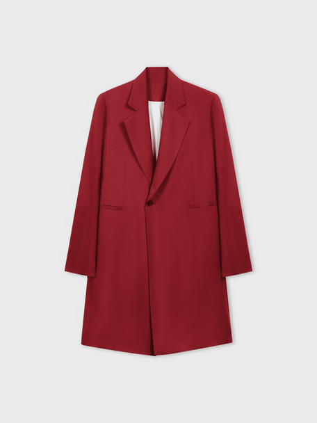  BURGUNDY TAILORED WOOL OVERCOAT JACKET 