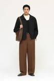  BROWN REFINED WOOL VISCOSE TROUSERS 