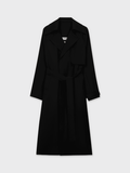  BLACK TAILORED KHAKI WOOL TRENCHCOAT 