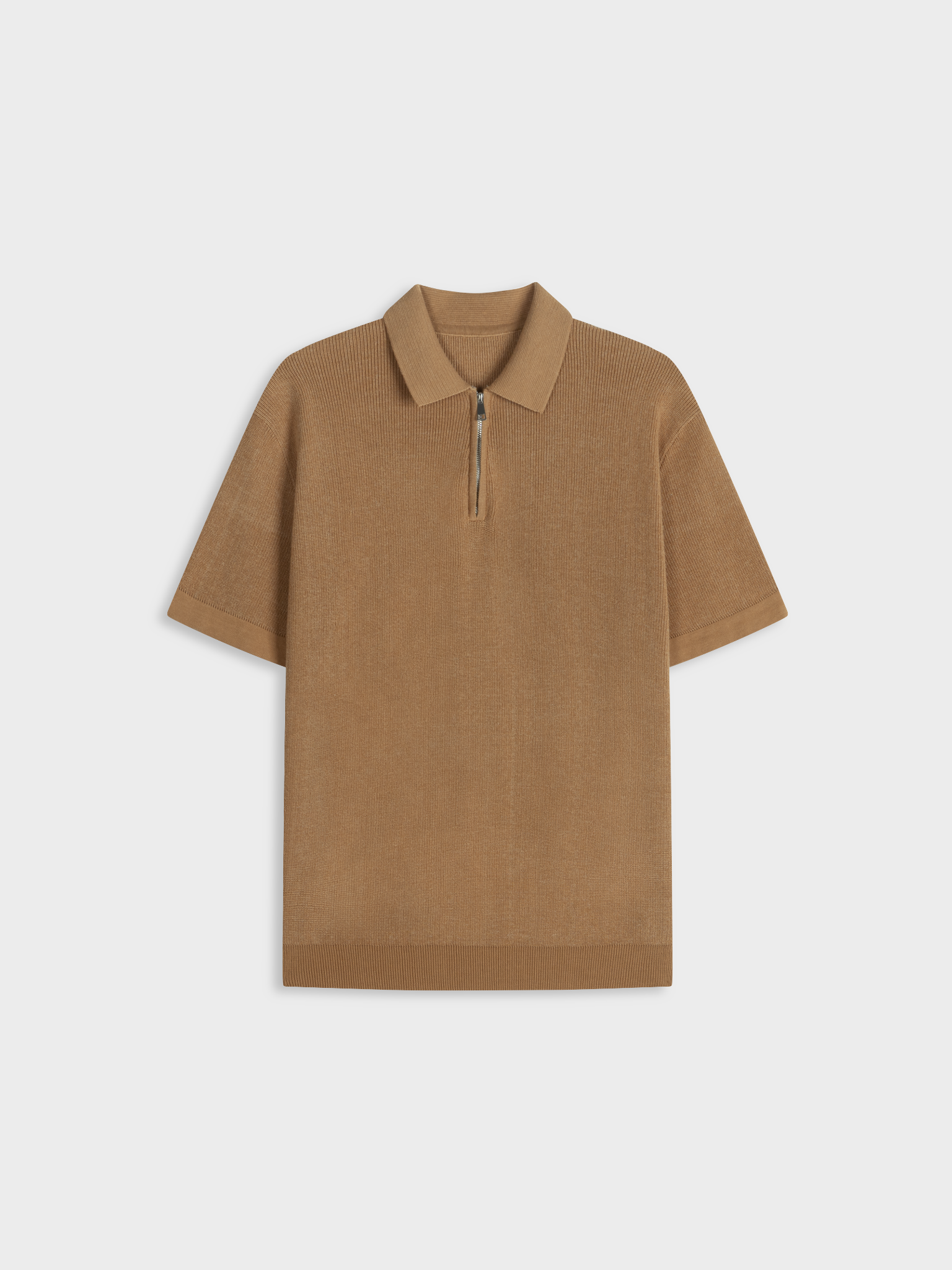  MOCHA KNIT HALF-ZIP POLO 