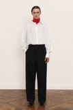  BLACK REFINED WOOL VISCOSE TROUSERS 