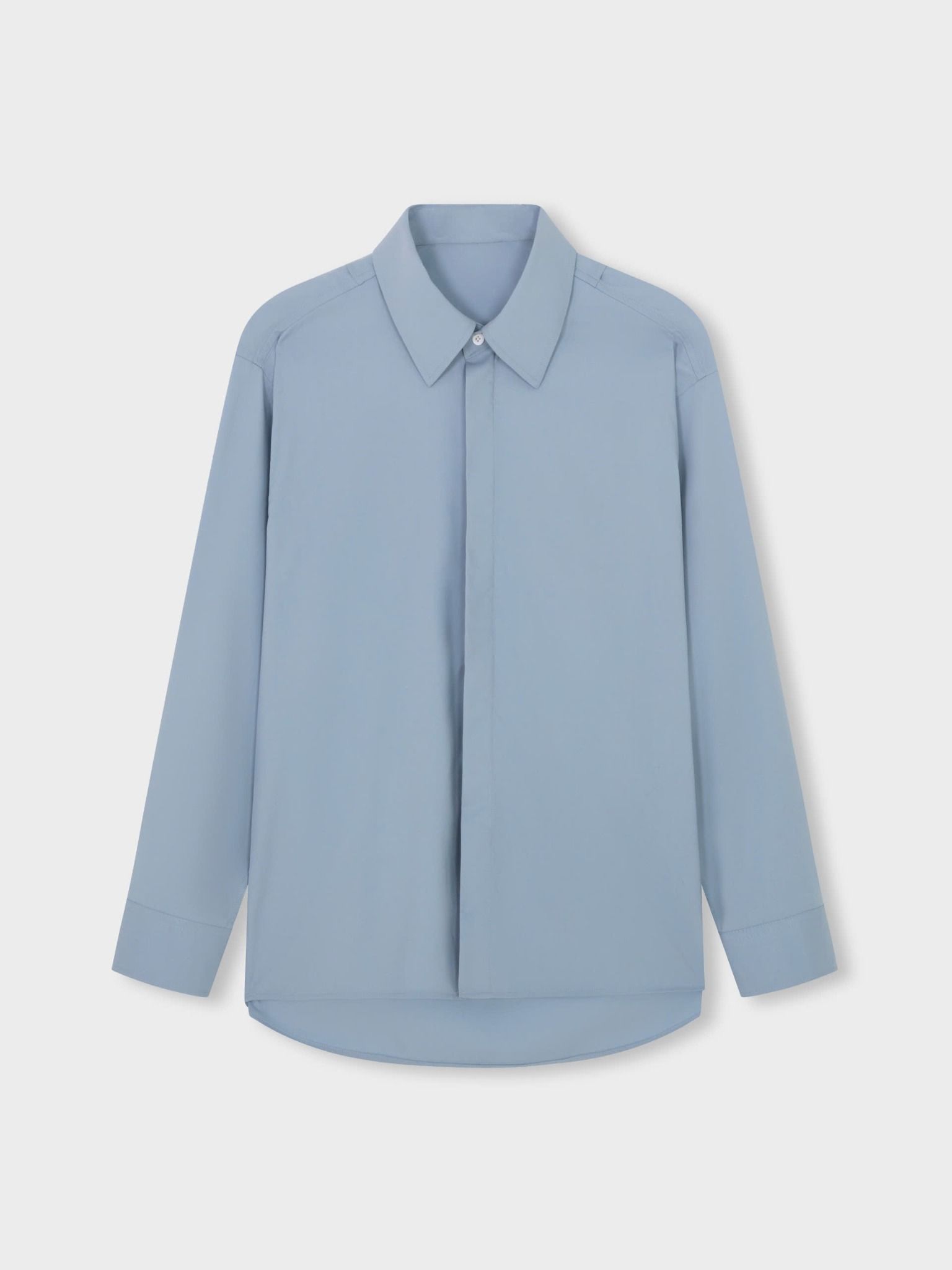  LIGHT BLUE CUT-OUT LONG SLEEVE SHIRT 