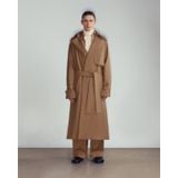  BROWN TAILORED WOOL TRENCH COAT 