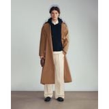  BROWN TAILORED WOOL TRENCH COAT 