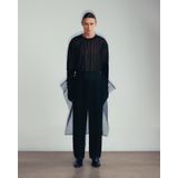  BLACK SEMI-SHEER LACE SWEATSHIRT 