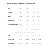  BLACK WOOL BLEND STRAIGHT LEG TROUSERS 