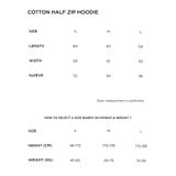  BLACK COTTON HALF ZIP HOODIE 