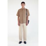 CREAM WOOL BLEND STRAIGHT LEG TROUSERS 