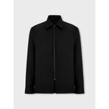  BLACK WOOL BLEND ZIP SHIRT 