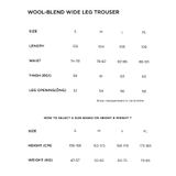  BLACK WOOL BLEND WIDE LEG TROUSERS 