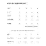  BEIGE GREY WOOL BLEND ZIP SHIRT 