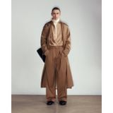  BROWN TAILORED WOOL TRENCH COAT 