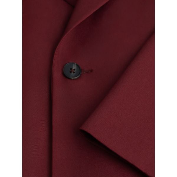  BURGUNDY TAILORED WOOL OVERCOAT JACKET 