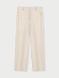  CREAM WOOL BLEND STRAIGHT LEG TROUSERS 