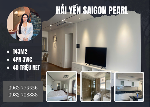  Saigon Pearl - Cho thuê căn hộ 4 phòng ngủ, Tầng trung, view sông, Nội thất mới 100%, Giá 40 triệu NET 