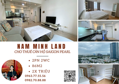  Cho thuê căn hộ Saigon Pearl 2 phòng ngủ 86m2-View sông đầy đủ nội thất, giá tốt 