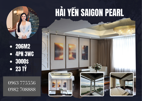  Bán căn hộ Saigon Pearl 4 phòng ngủ 206m2 - Tầng trung, View Đẹp Nhất Dự Án - Trực diện sông Sài Gòn 