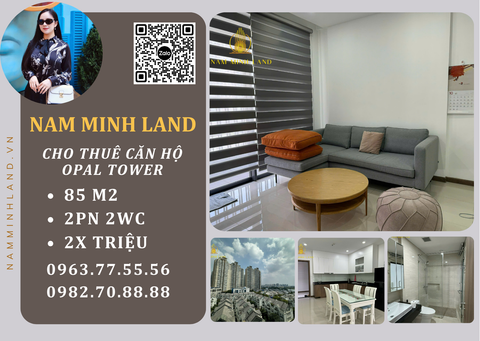  Cho thuê căn hộ Opal Tower 2 phòng ngủ 85m2- view thành phố thoáng mát 