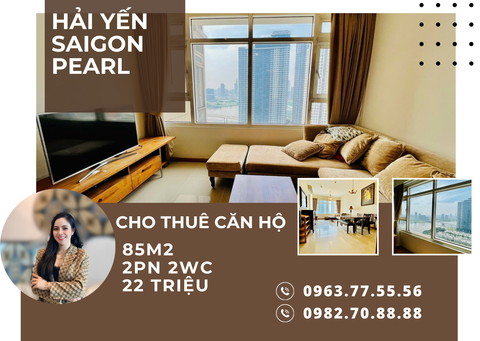  Saigon Pearl - Cho thuê căn hộ 2 phòng ngủ 85m2, đầy đủ nội thất, view sông thoáng mát 