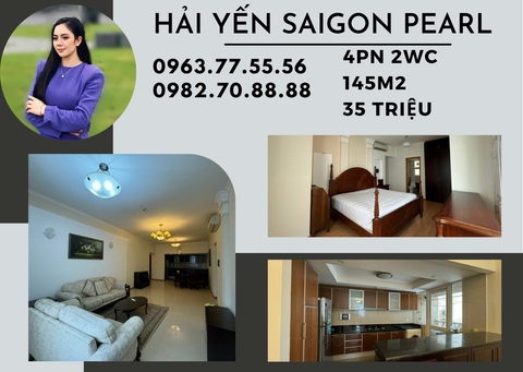  Saigon Pearl - Cho thuê căn hộ 4 phòng ngủ, Tầng cao, view sông, Giá 35 triệu 