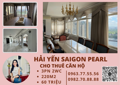  Saigon Pearl - Cho thuê Penthouse 4 phòng ngủ 220m2, đầy đủ nội thất, thiết kế phong cách Châu Âu 
