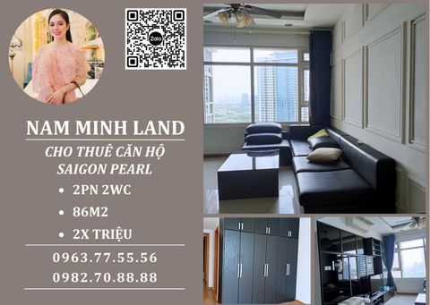  Cho thuê căn hộ Saigon Pearl 2 phòng ngủ 86m2- đầy đủ nội thất, bếp mở thoáng mát 
