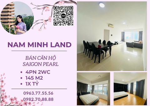  Bán căn hộ Saigon Pearl 4 phòng ngủ 145m2- View sông thoáng mát, giá chỉ 1x tỷ 