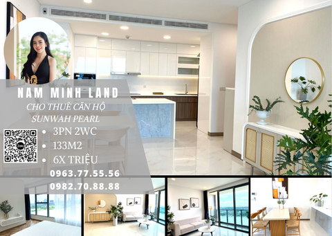  Cho thuê căn hộ Sunwah Pearl 3 phòng ngủ 133m2, nhà đẹp hiện đại, view trực diện sông 