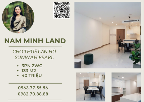  Cho thuê căn hộ Sunwah Pearl 3 phòng ngủ 133m2, đầy đủ nội thất, nhà đẹp 