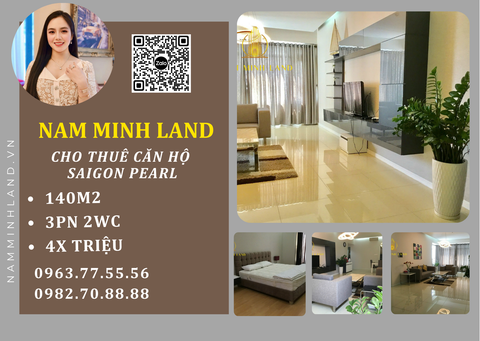  Cho thuê căn hộ Saigon Pearl 3 Phòng ngủ 140m2- View sông thoáng mát, full nội thất 