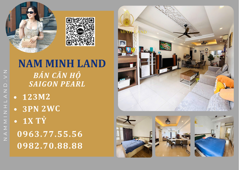  Bán căn hộ Saigon Pearl 3 Phòng ngủ 123m2- View sông, giá rẻ nhất thị trường 