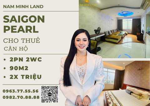  Cho thuê căn hộ Saigon Pearl 2 phòng ngủ 90m2- View thoáng, cực mát 