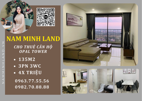  Cho thuê căn hộ Opal Tower 3 phòng ngủ 135m2- View sông thoáng mát- Giá 4X 