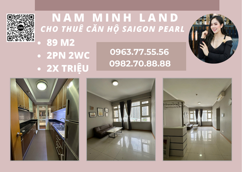  Cho thuê căn hộ Saigon Pearl 2 phòng ngủ 89m2- View thoáng mát, sổ hồng liền tay 