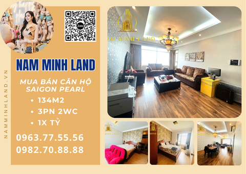  Bán căn hộ Saigon Pearl 3 Phòng ngủ 134m2- Tầng trung view thoáng mát 